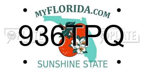 936TPQ Florida License Plate