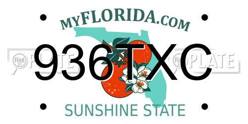 936TXC Florida License Plate