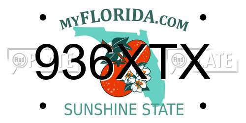 936XTX Florida License Plate