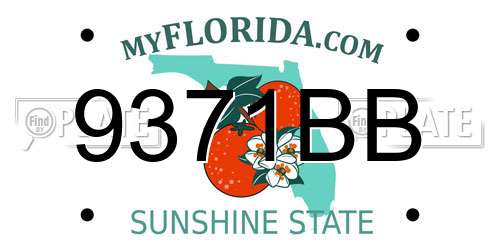 9371BB Florida License Plate