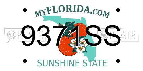 9371SS Florida License Plate