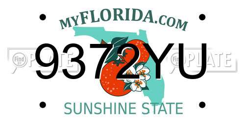 9372YU Florida License Plate