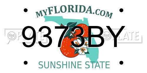 9373BY Florida License Plate