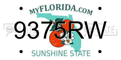 9375RW Florida License Plate