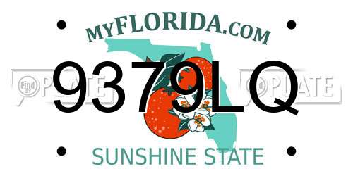 9379LQ Florida License Plate