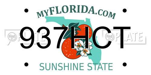 937HCT Florida License Plate