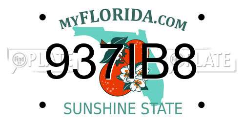 937IB8 Florida License Plate