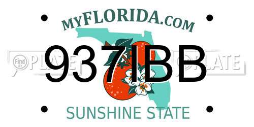 937IBB Florida License Plate