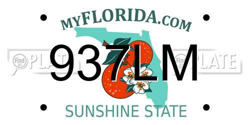 937LM Florida License Plate