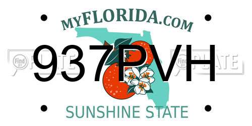 937PVH Florida License Plate