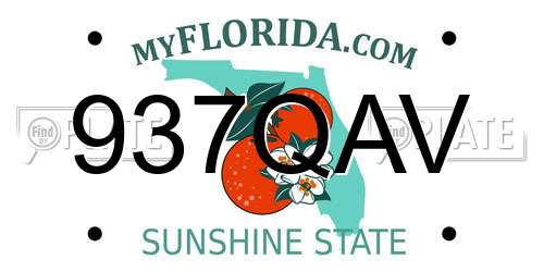 937QAV Florida License Plate