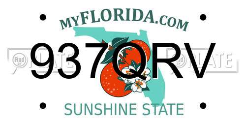 937QRV Florida License Plate