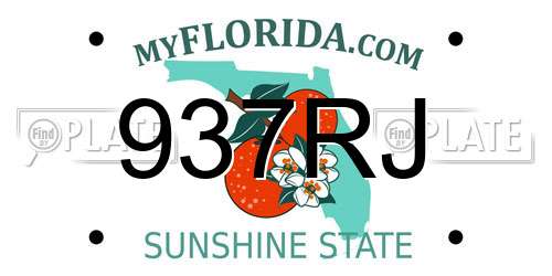 937RJ Florida License Plate