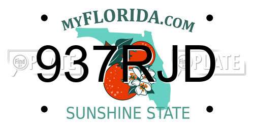 937RJD Florida License Plate