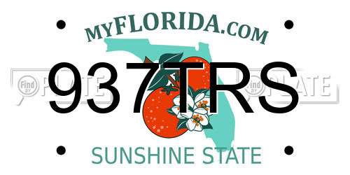 937TRS Florida License Plate