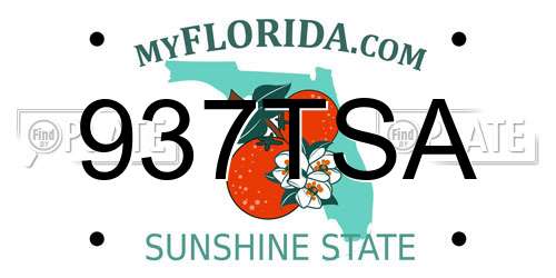937TSA Florida License Plate