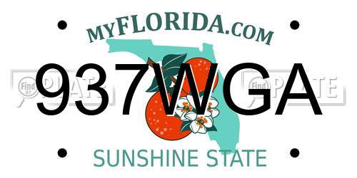 937WGA Florida License Plate