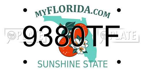 9380TF Florida License Plate
