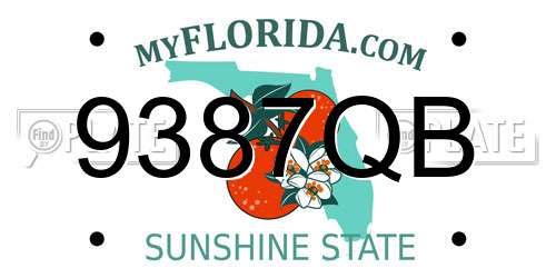 9387QB Florida License Plate