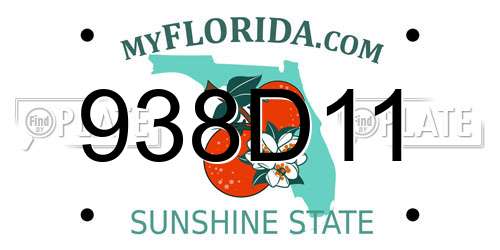 938D11 Florida License Plate