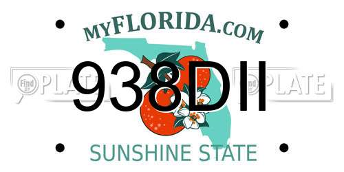 938DII Florida License Plate