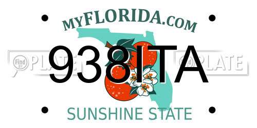 938ITA Florida License Plate