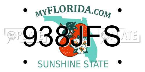 938JFS Florida License Plate
