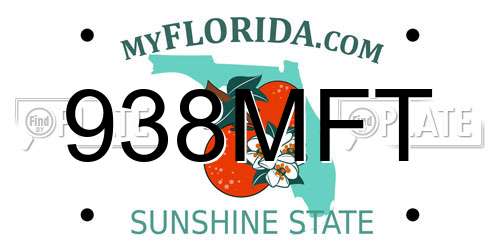 938MFT Florida License Plate