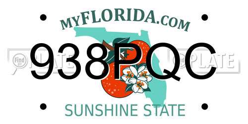 938PQC Florida License Plate