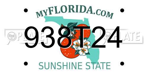 938T24 Florida License Plate