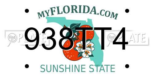 938TT4 Florida License Plate