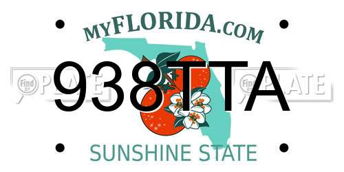 938TTA Florida License Plate