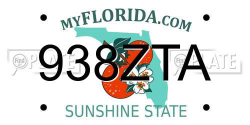 938ZTA Florida License Plate
