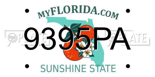 9395PA Florida License Plate