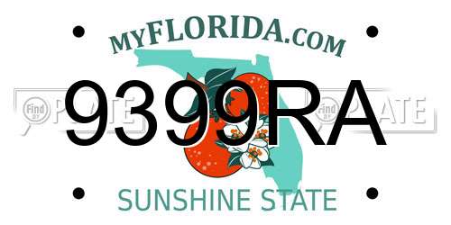 9399RA Florida License Plate