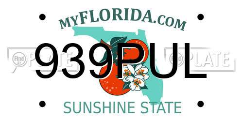939PUL Florida License Plate