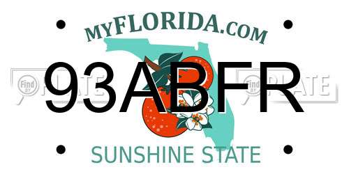 93ABFR Florida License Plate