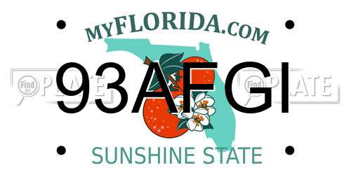 93AFGI Florida License Plate