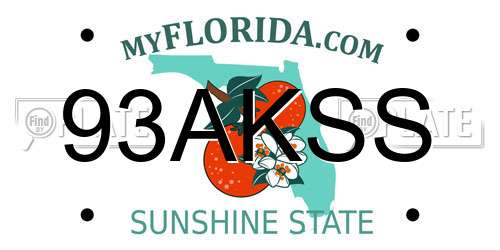 93AKSS Florida License Plate