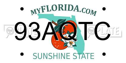 93AQTC Florida License Plate