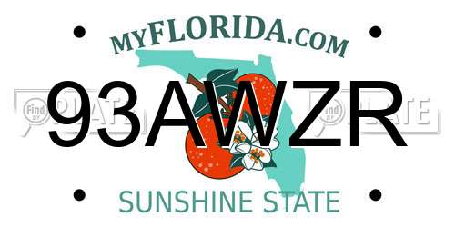 93AWZR Florida License Plate