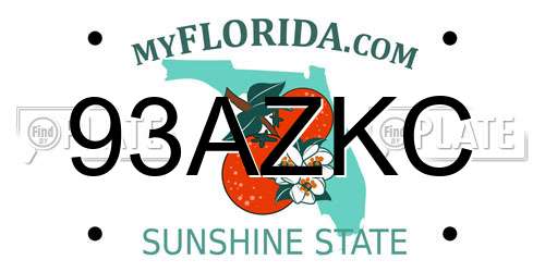 93AZKC Florida License Plate