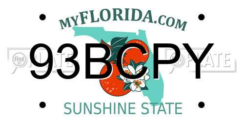 93BCPY Florida License Plate