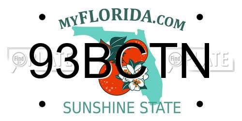93BCTN Florida License Plate