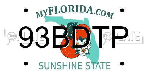 93BDTP Florida License Plate