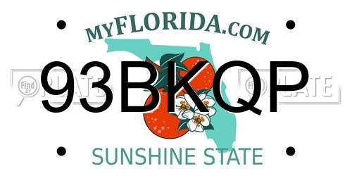 93BKQP Florida License Plate