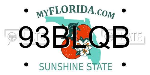 93BLQB Florida License Plate