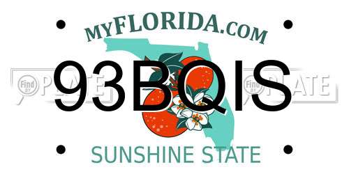 93BQIS Florida License Plate