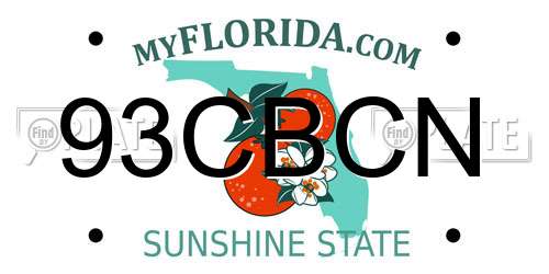 93CBCN Florida License Plate