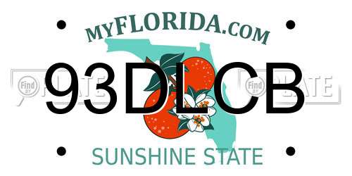 93DLCB Florida License Plate
